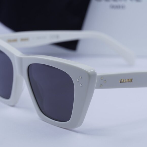 Celine CL40187I 25A Cat Eye Sunglasses - White/Dark Grey - Picture 4 of 12